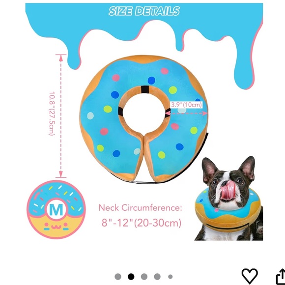 Inflatable Donut Recovery Collar for Dogs - Blue & Tan - Picture 5 of 8